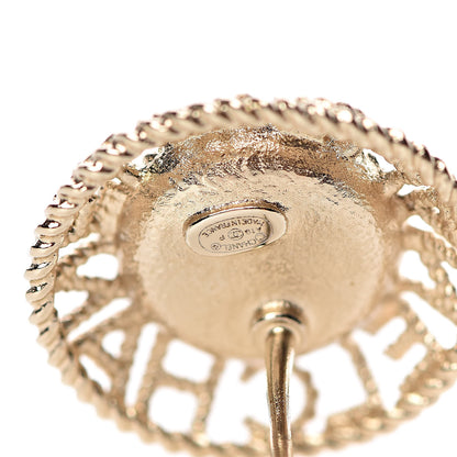 Chanel Pearl CC Round Earrings Gold 4 of 5