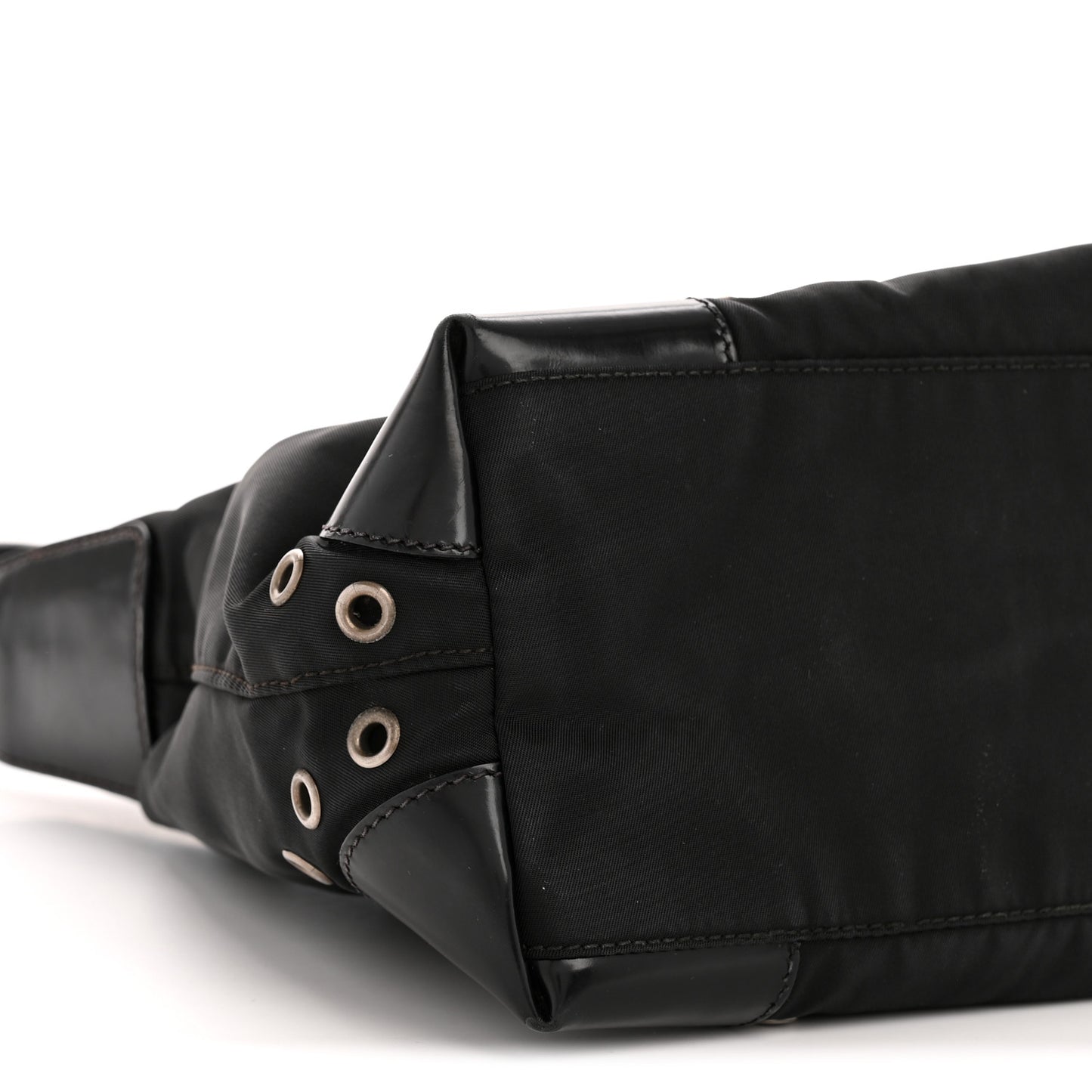 Nylon Vela Grommet Tote Black