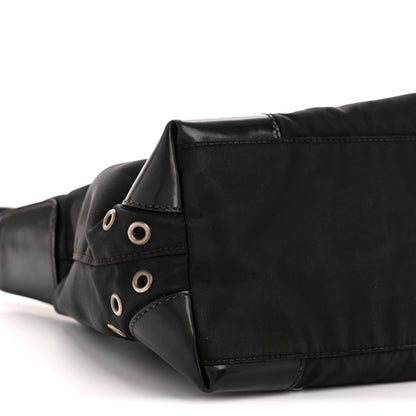 Prada Nylon Vela Grommet Tote Black 8 of 12