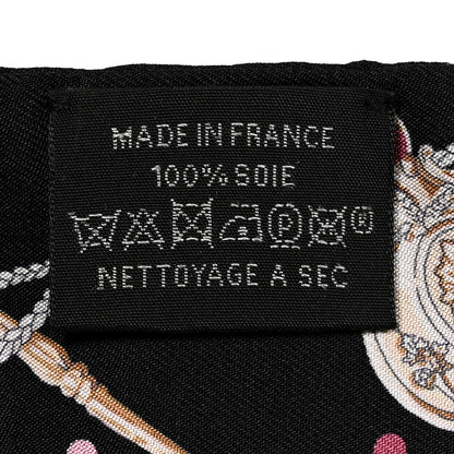 Hermes Silk Les Cles A Pois Twilly Black Beige Rose Multicolor 2 of 4