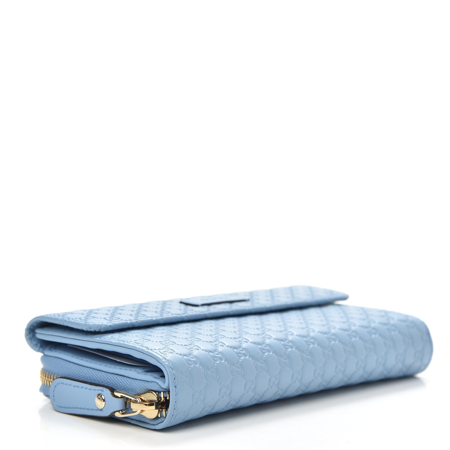 Soft Microguccissima Continental Zip Wallet Mineral Blue