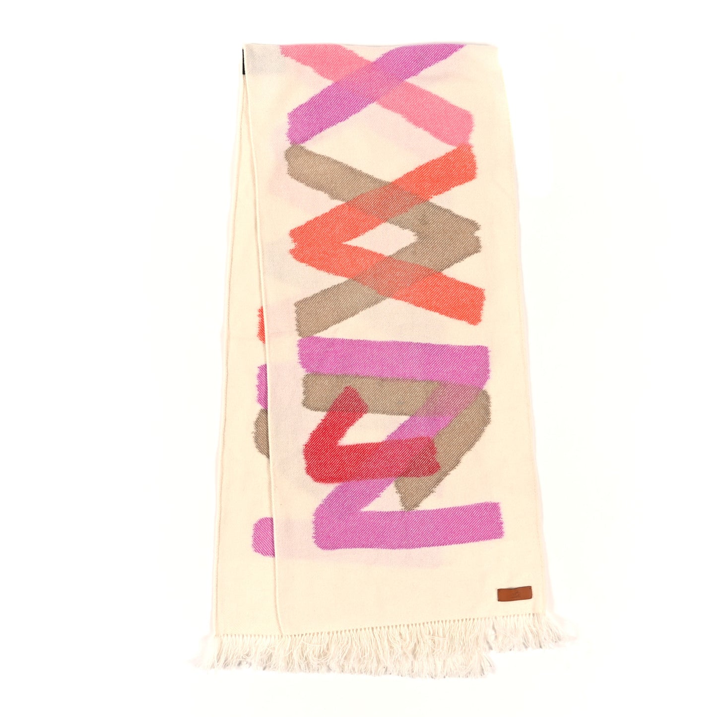 Cashmere Ikat Zig Zag Muffler Ivory