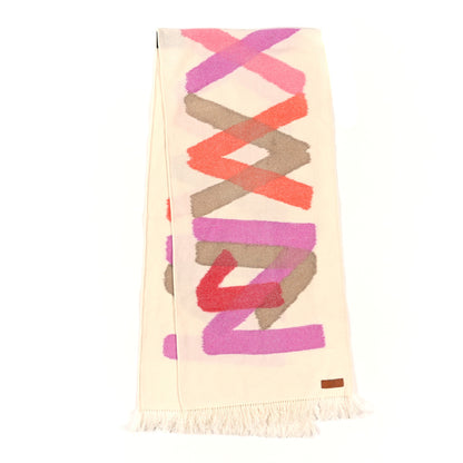 Hermes Cashmere Ikat Zig Zag Muffler Ivory 2 of 3