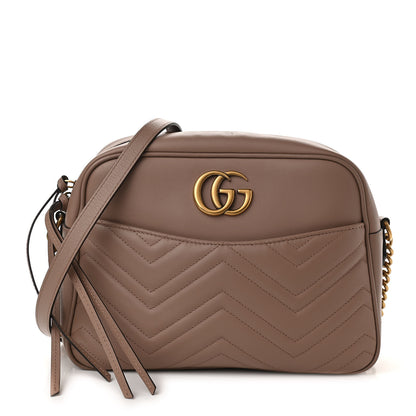 Gucci Calfskin Matelasse Medium GG Marmont Chain Shoulder Bag Porcelain Rose 1 of 11