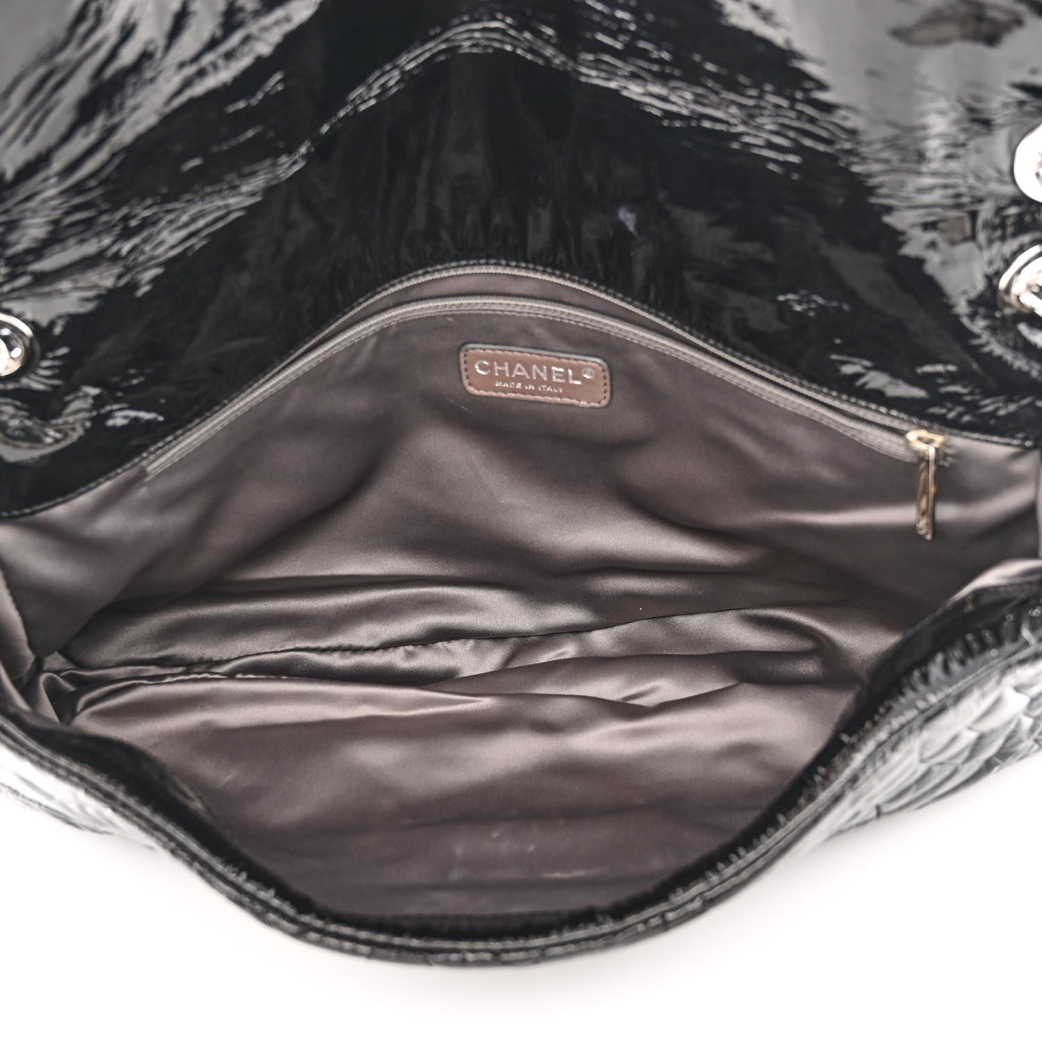 Chanel Vinyl Graphic Edge Flap Black 5 of 11