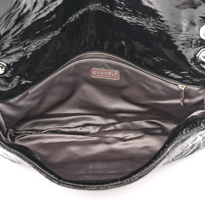 Chanel Vinyl Graphic Edge Flap Black 5 of 11