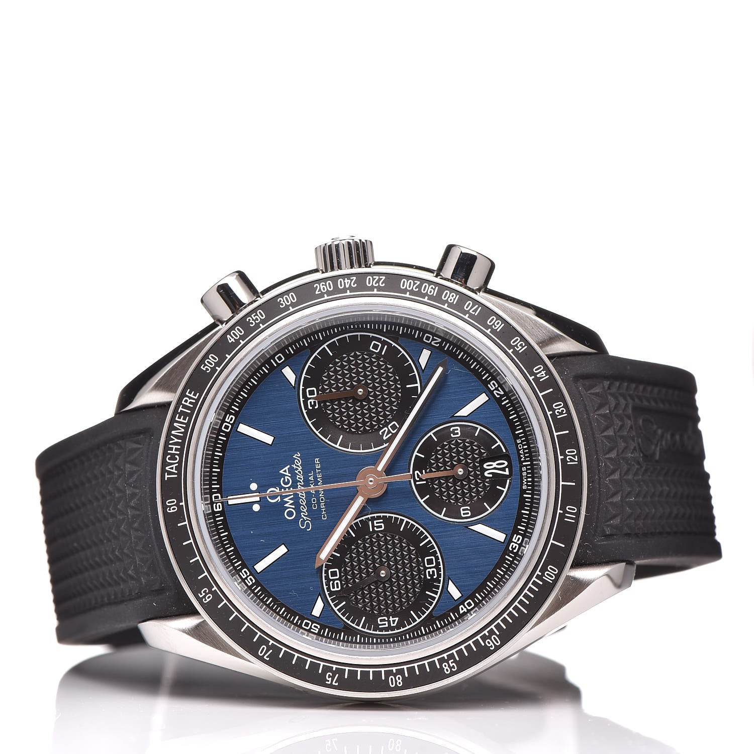 Omega Stainless Steel Rubber 40mm Speedmaster Racing Co-Axial Chronograph Automatic Watch Blue 326.32.40.50.03.001 3 of 9