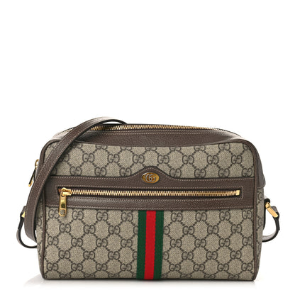 Gucci GG Supreme Monogram Web Small Ophidia Shoulder Bag Brown 1 of 9