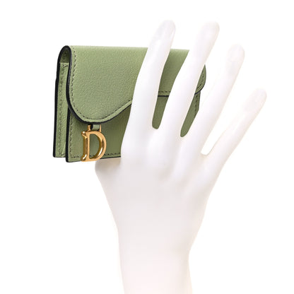 Christian Dior Goatskin Saddle Card Holder Light Green 2 of 7