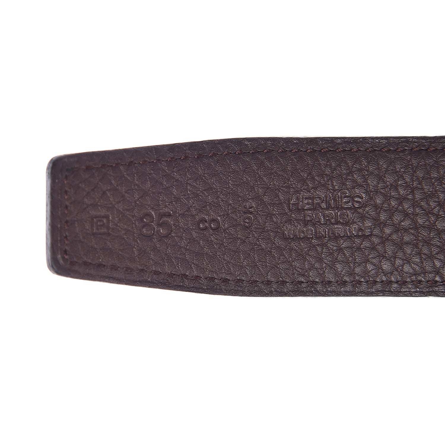 Hermes Box Togo 32mm H Belt 85 Black Chocolate 5 of 8