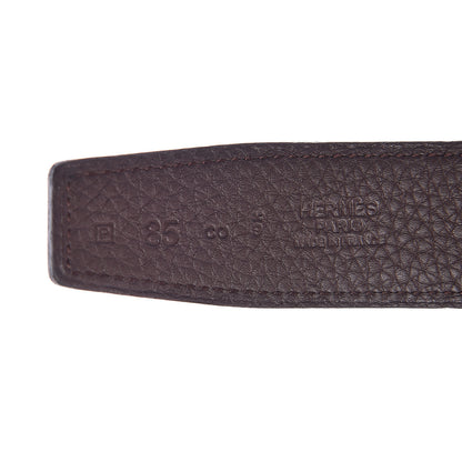 Hermes Box Togo 32mm H Belt 85 Black Chocolate 5 of 8
