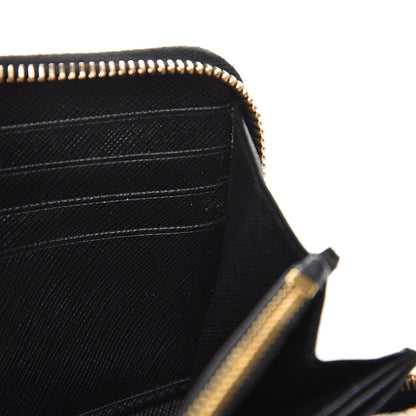 Prada Saffiano Metal Zip Around Wallet Nero Black 7 of 7