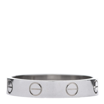 Cartier 18K White Gold 3.5mm LOVE Wedding Band Ring 55 7.25 3 of 5