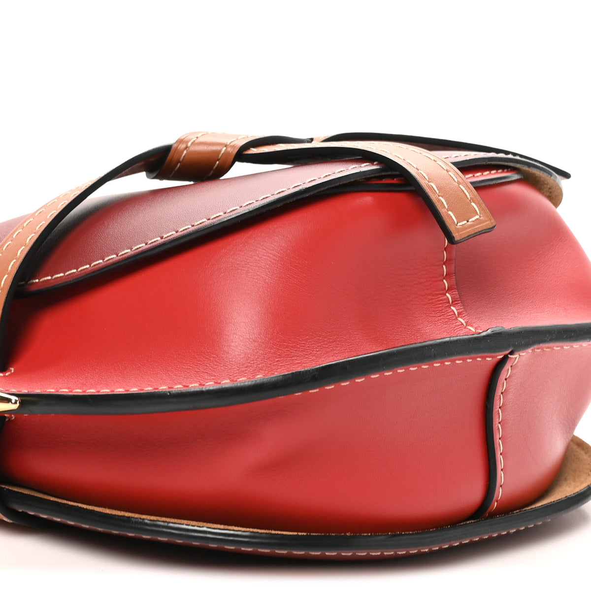 Calfskin Small Gate Crossbody Bag Garnet Pomodoro