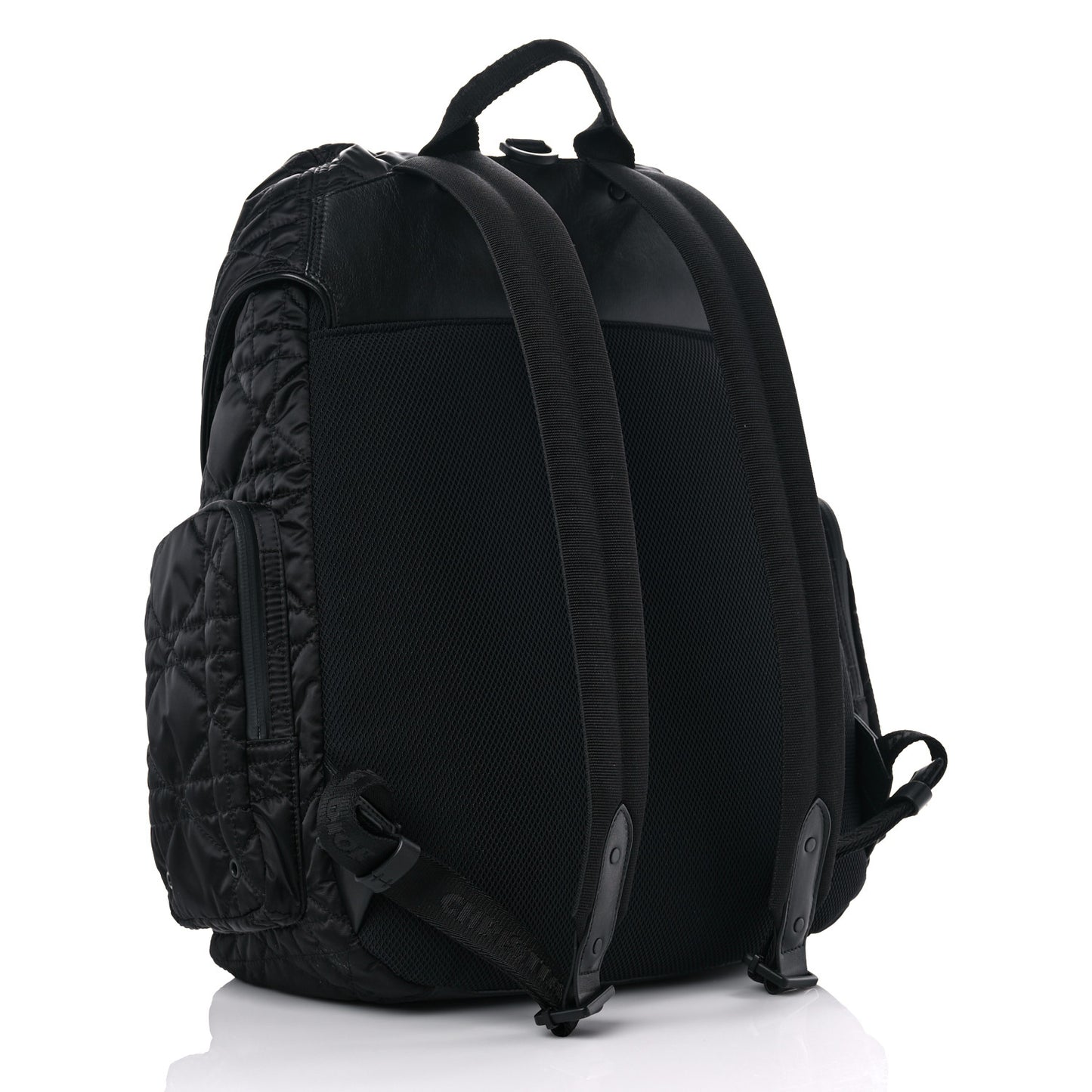 Nylon Cannage Saddle Backpack Black