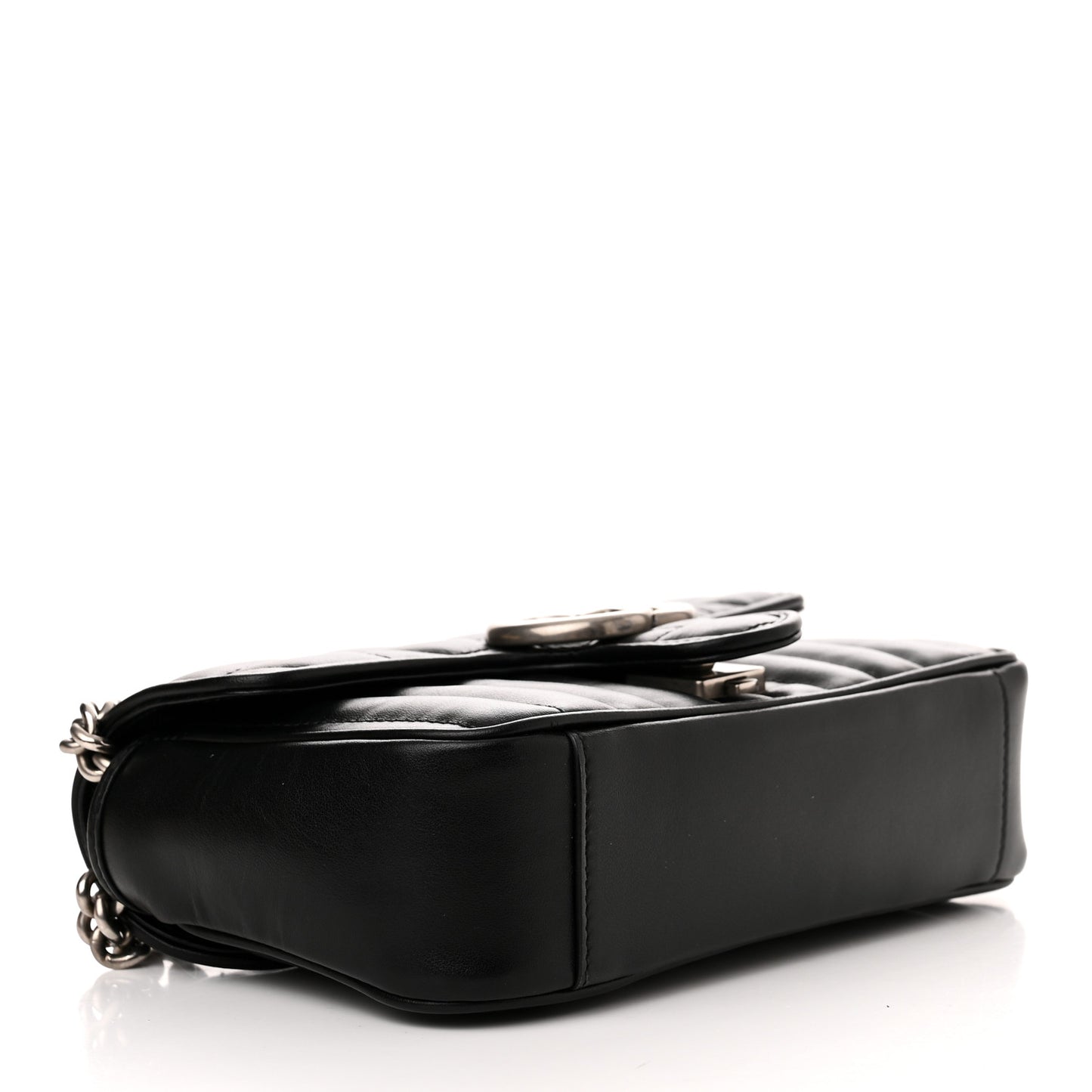 Calfskin Matelasse Aria Mini GG Marmont Shoulder Bag Black