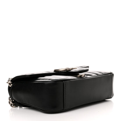 Gucci Calfskin Matelasse Aria Mini GG Marmont Shoulder Bag Black 4 of 11