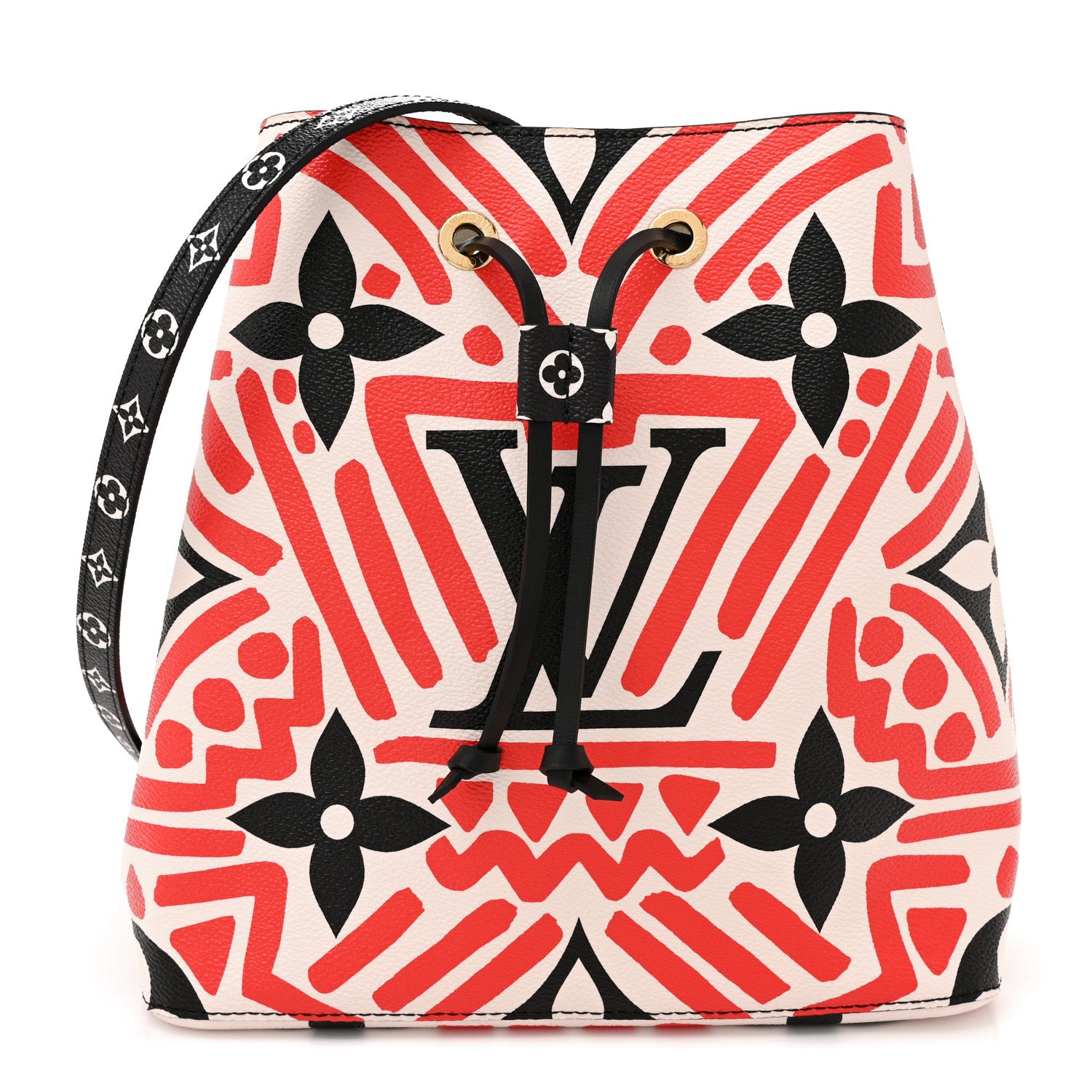 Louis Vuitton Monogram Giant Crafty NeoNoe MM Creme Rouge Black 1 of 9