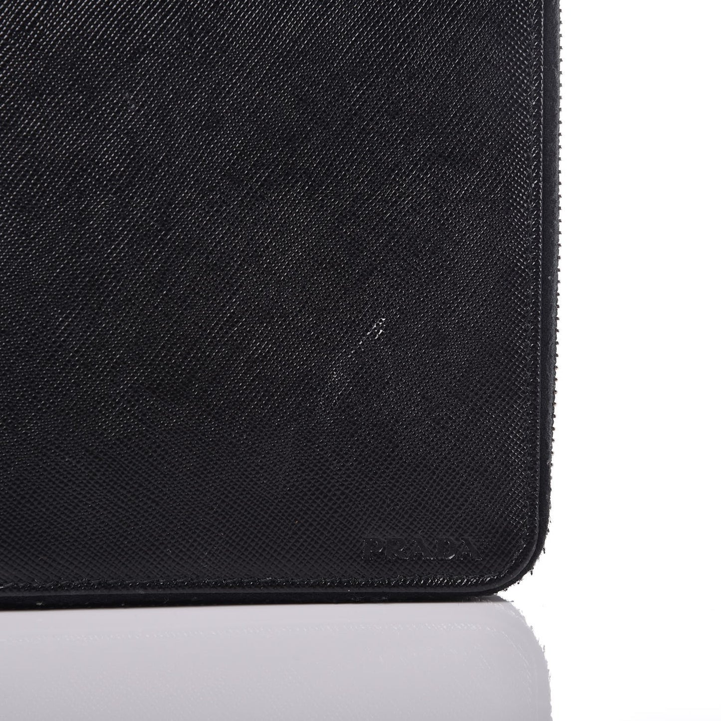 Saffiano Zip Around Portfolio Wallet Black