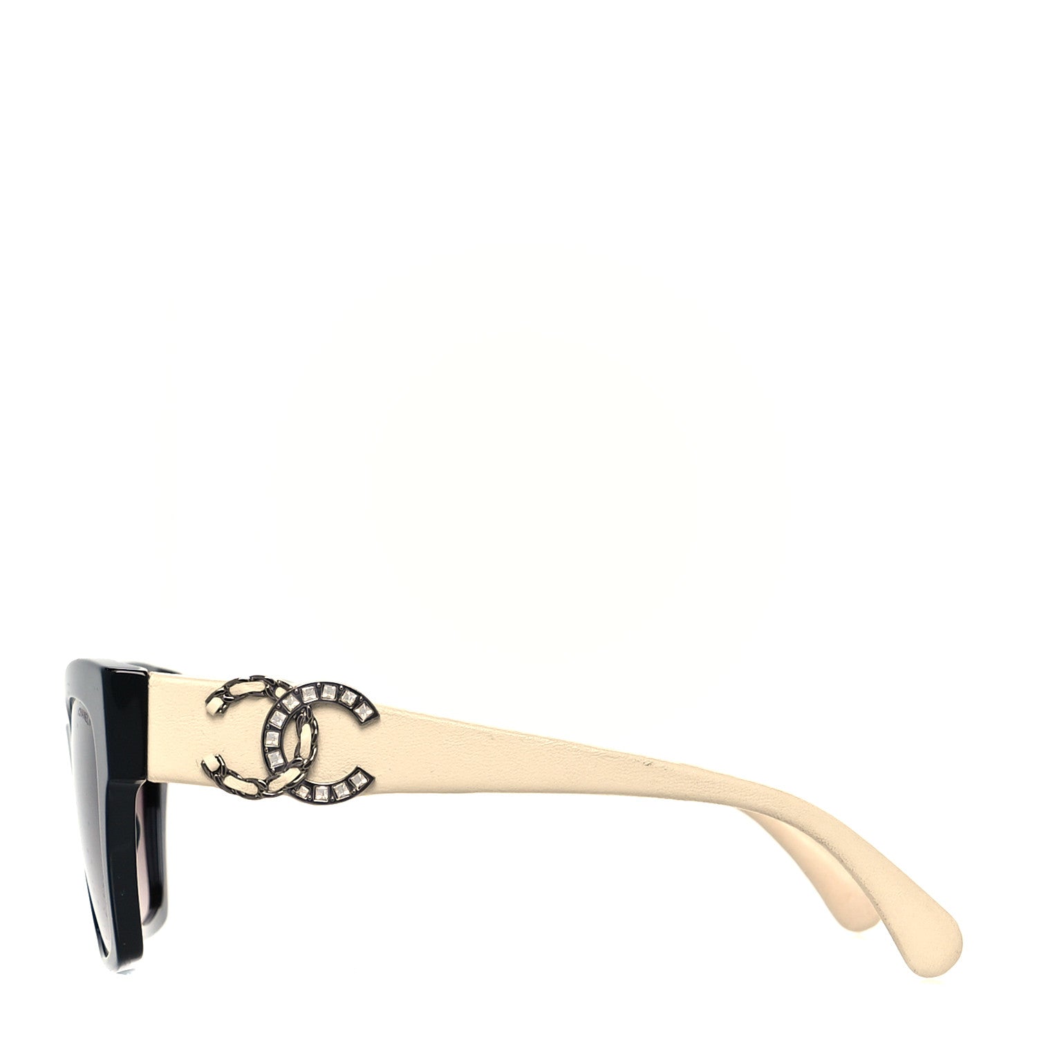 Chanel Acetate Square Cat Eye CC Sunglasses 5456 White 3 of 9