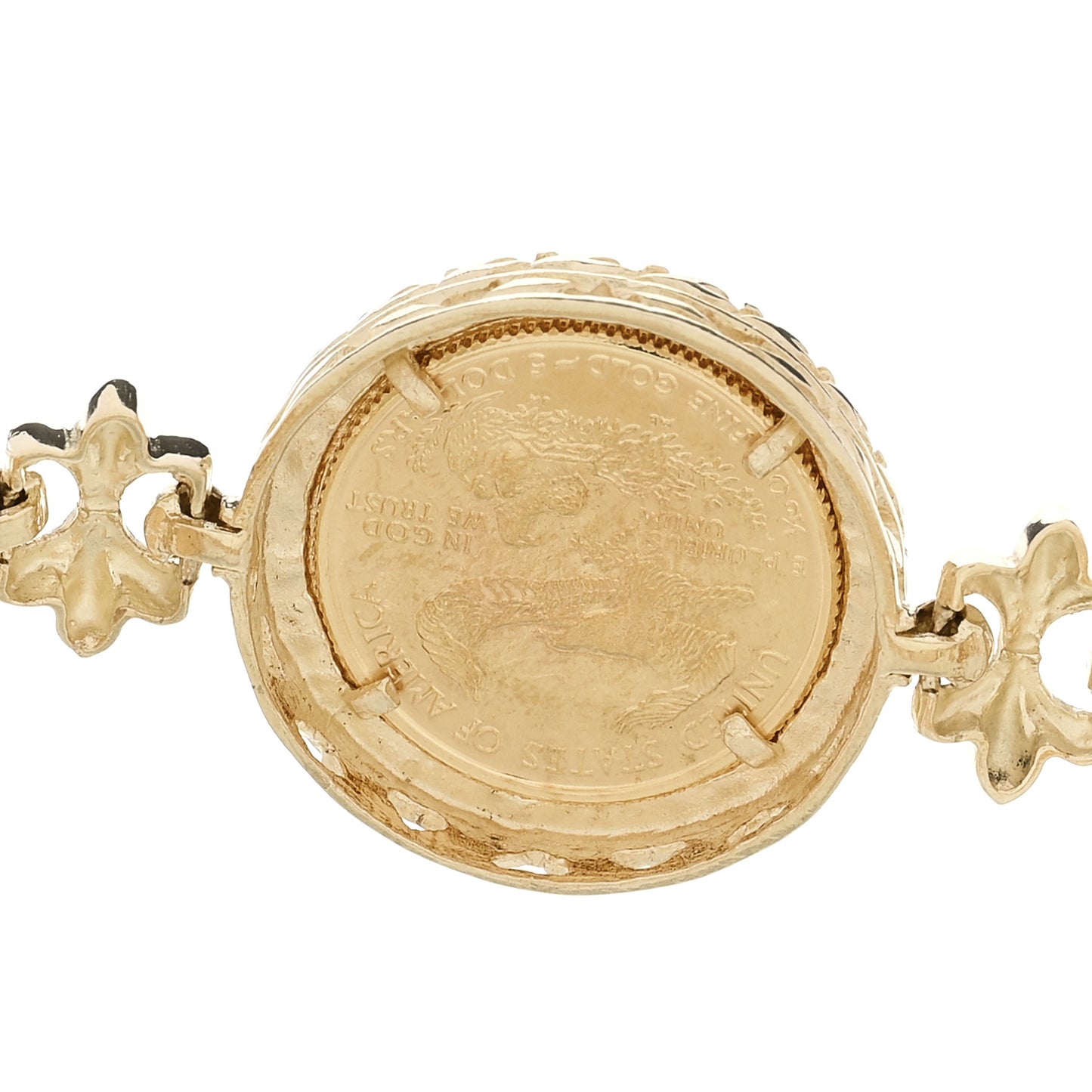 14K 22K Yellow Gold Coin Station Bracelet