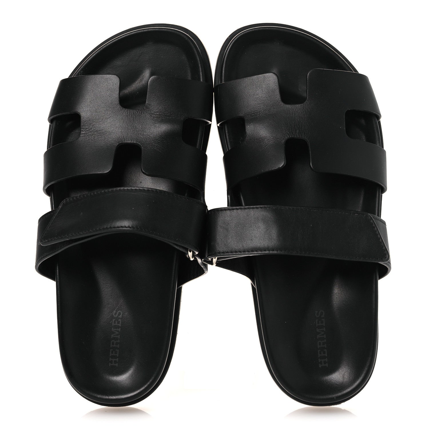 Hermes Calfskin Womens Chypre Sandals 36 Black 2 of 13