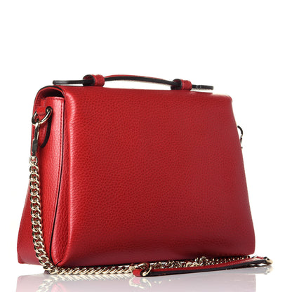 Gucci Dollar Calfskin Interlocking G Top Handle Shoulder Bag Red 3 of 9