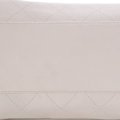 Chanel Caviar Quilted Bowler Tote White 8 of 8