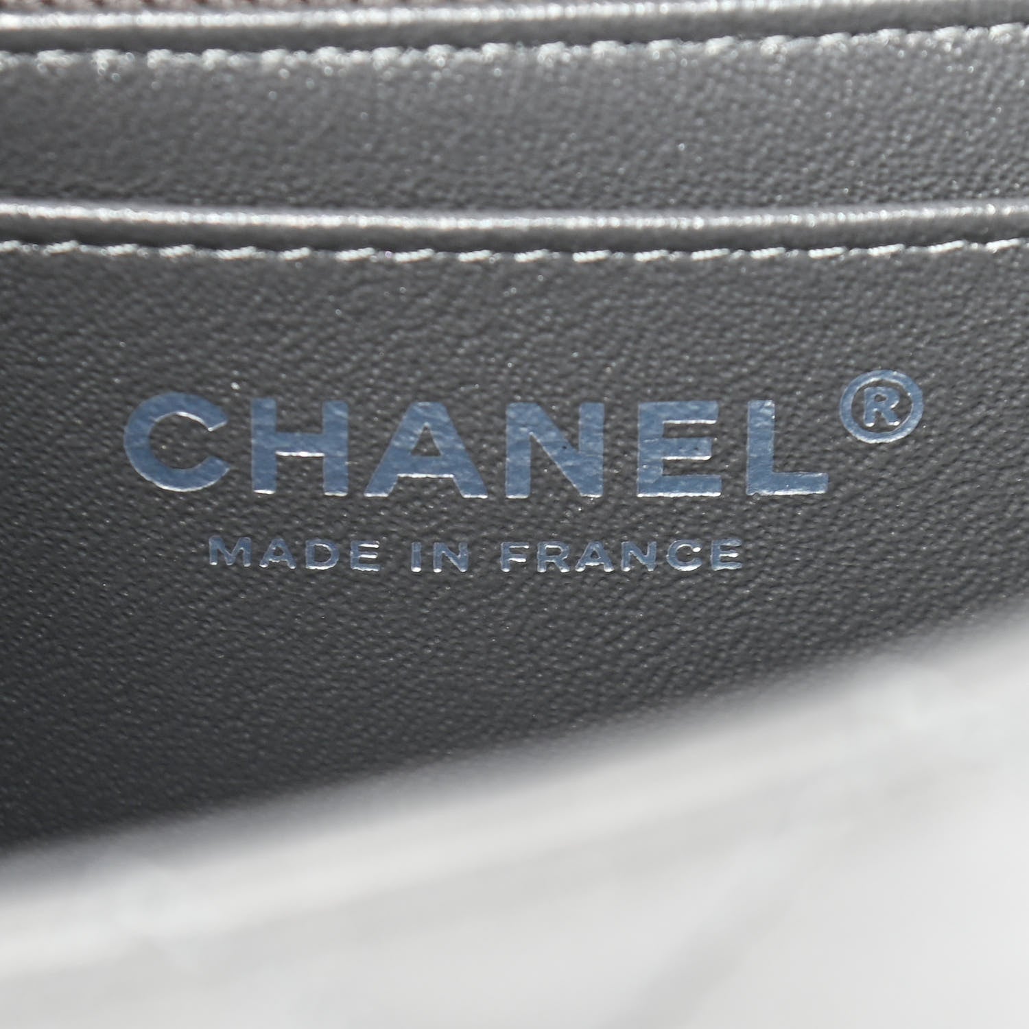 Chanel Metallic Lambskin Quilted Mini Rectangular Flap Dark Grey 5 of 8