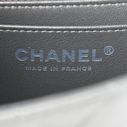 Chanel Metallic Lambskin Quilted Mini Rectangular Flap Dark Grey 5 of 8