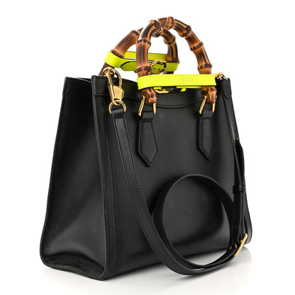 Gucci Calfskin Small Diana Tote Bag Black Yellow Fluo 3 of 16