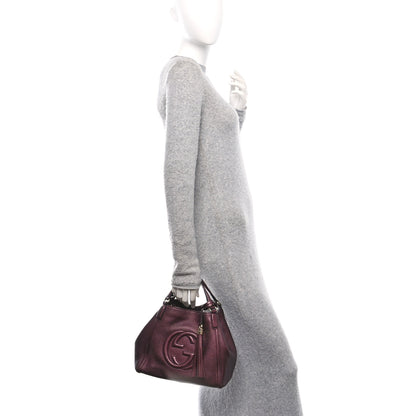 Gucci Metallic Cellarius Calfskin Small Soho Shoulder Bag Classic Burgundy 2 of 10