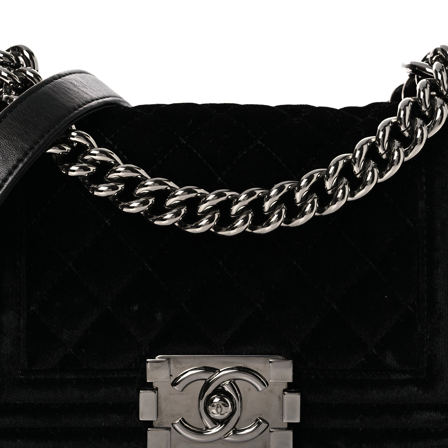 Chanel Velvet Quilted Small Boy Flap Black 8 of 12