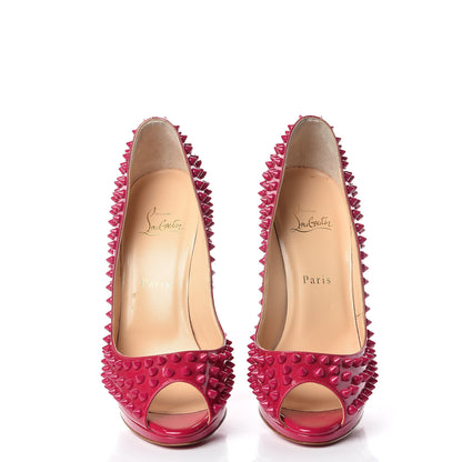 Christian Louboutin Patent Yolanda Spikes 120 Pumps 39.5 Grenadine 5 of 10
