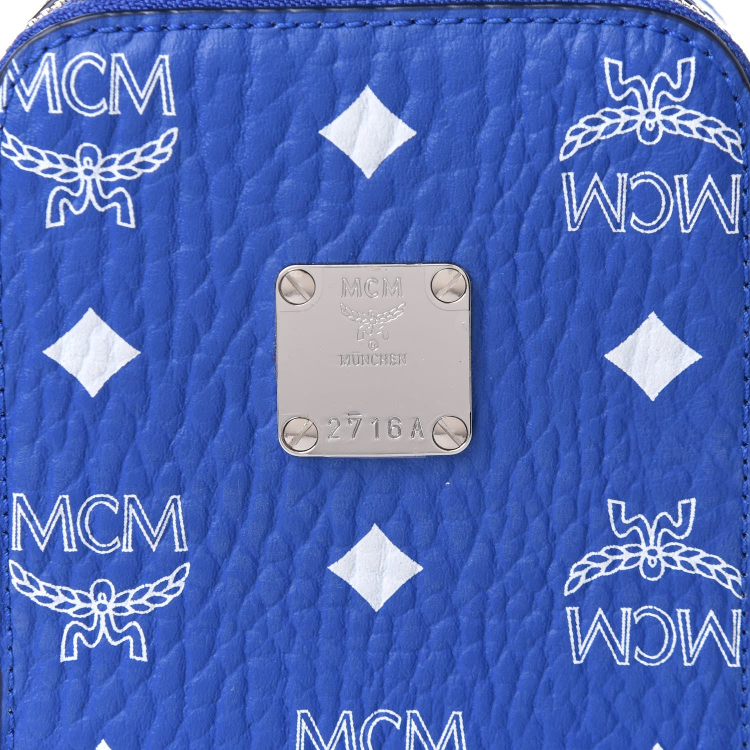 MCM Visetos Crossbody Pouch Blue 8 of 10