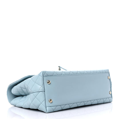 Chanel Caviar Quilted Medium Coco Handle Flap Light Blue 4 of 15