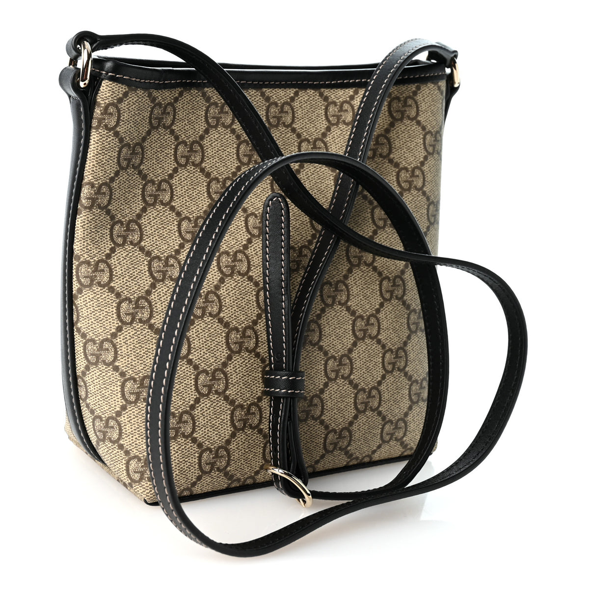 GG Supreme Monogram Emblem Nano Bucket Bag Black