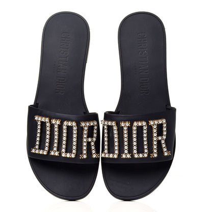 Christian Dior Matte Calfskin Pearl Dio(r)evolution Slide Sandals 38 Black 5 of 10