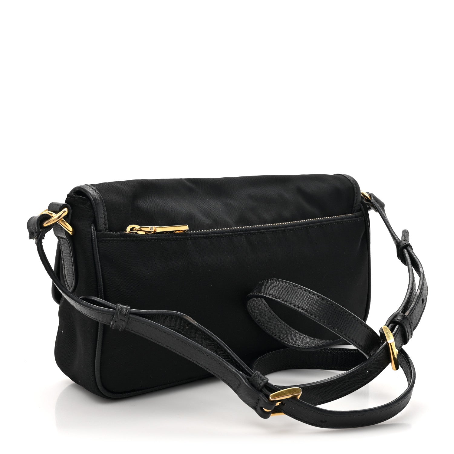 Prada Tessuto Nylon Saffiano Small Messenger Bag Black 3 of 15