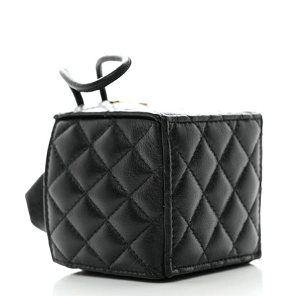 Chanel Calfskin Quilted Mini Drawstring Bucket Bag Black 4 of 8