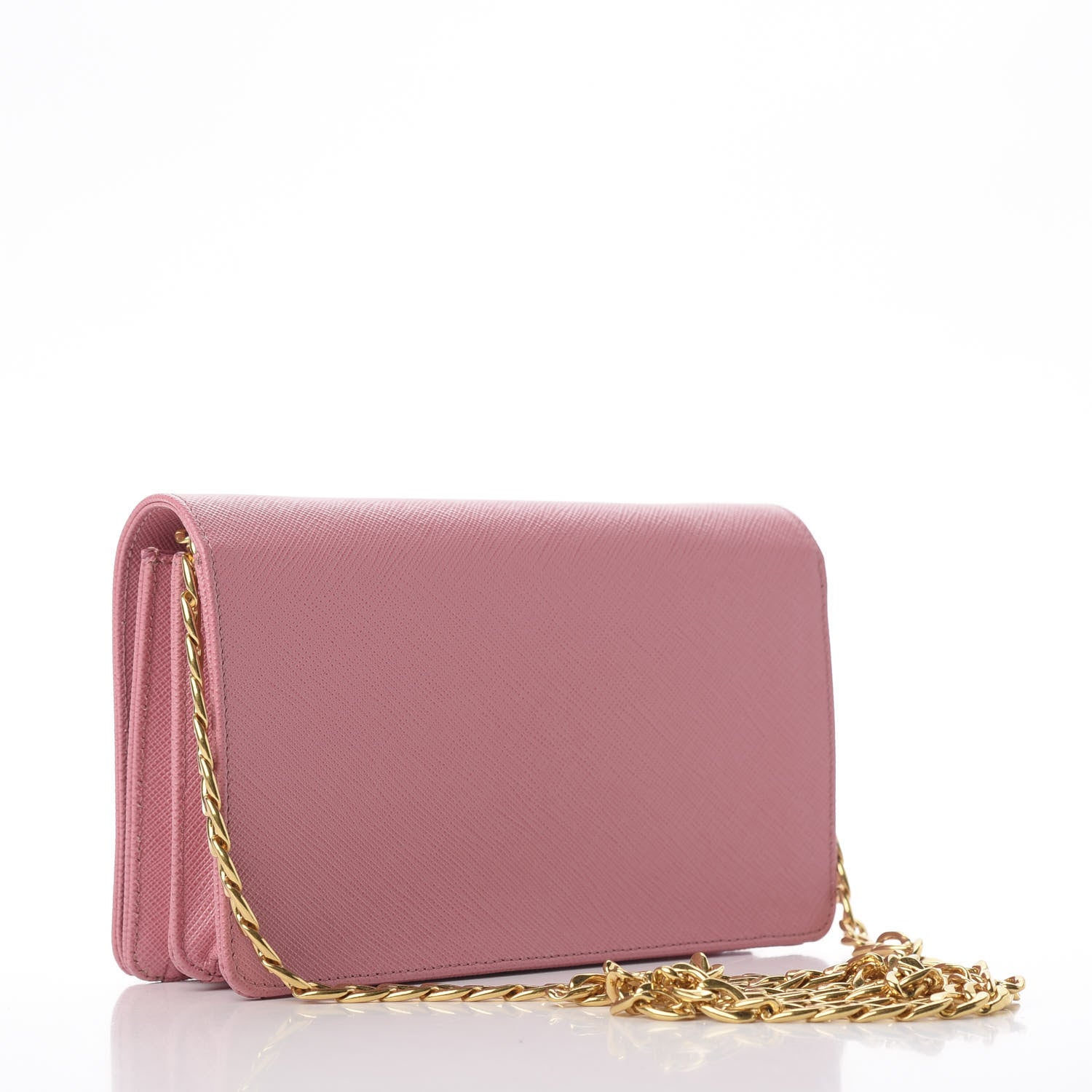 Prada Saffiano Lux Chain Wallet Petalo 3 of 10