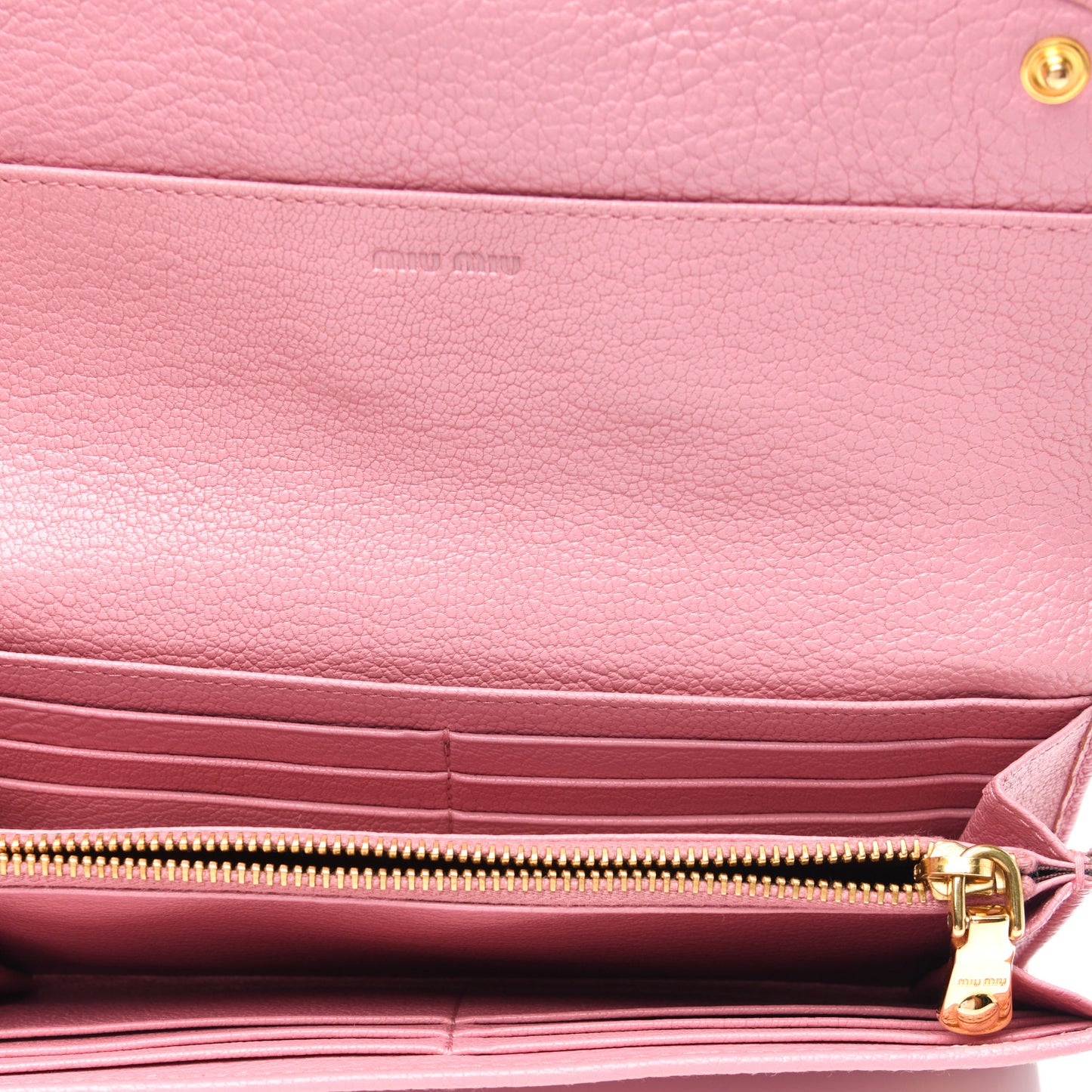 Goatskin Madras Flap Wallet Pink