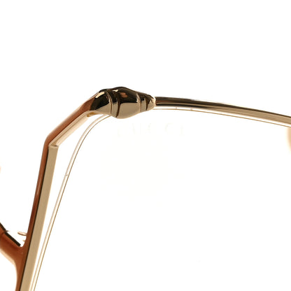 Gucci Metal Oversized Round Sunglasses GG0252S Gold 5 of 7