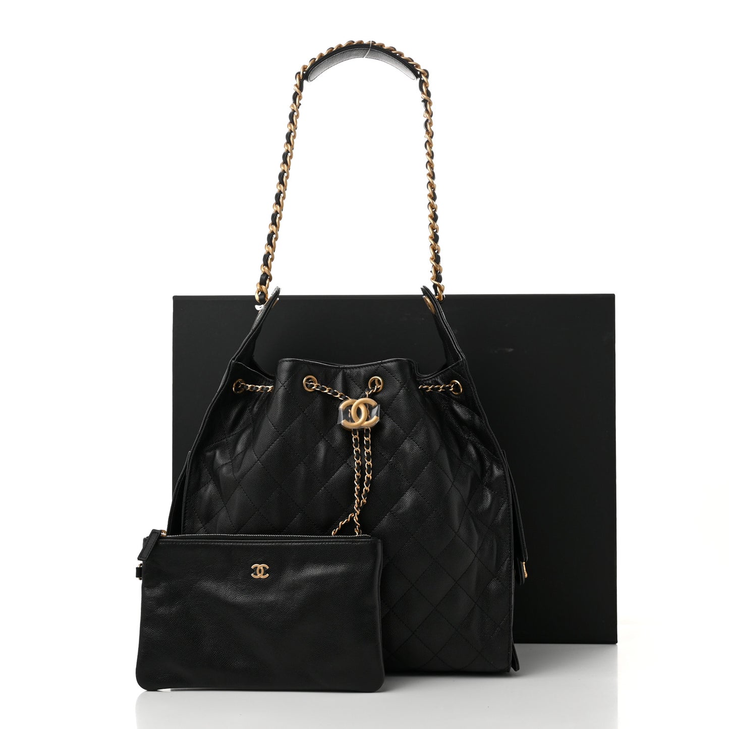 Caviar Quilted Medium Chanel 25 Handbag Black