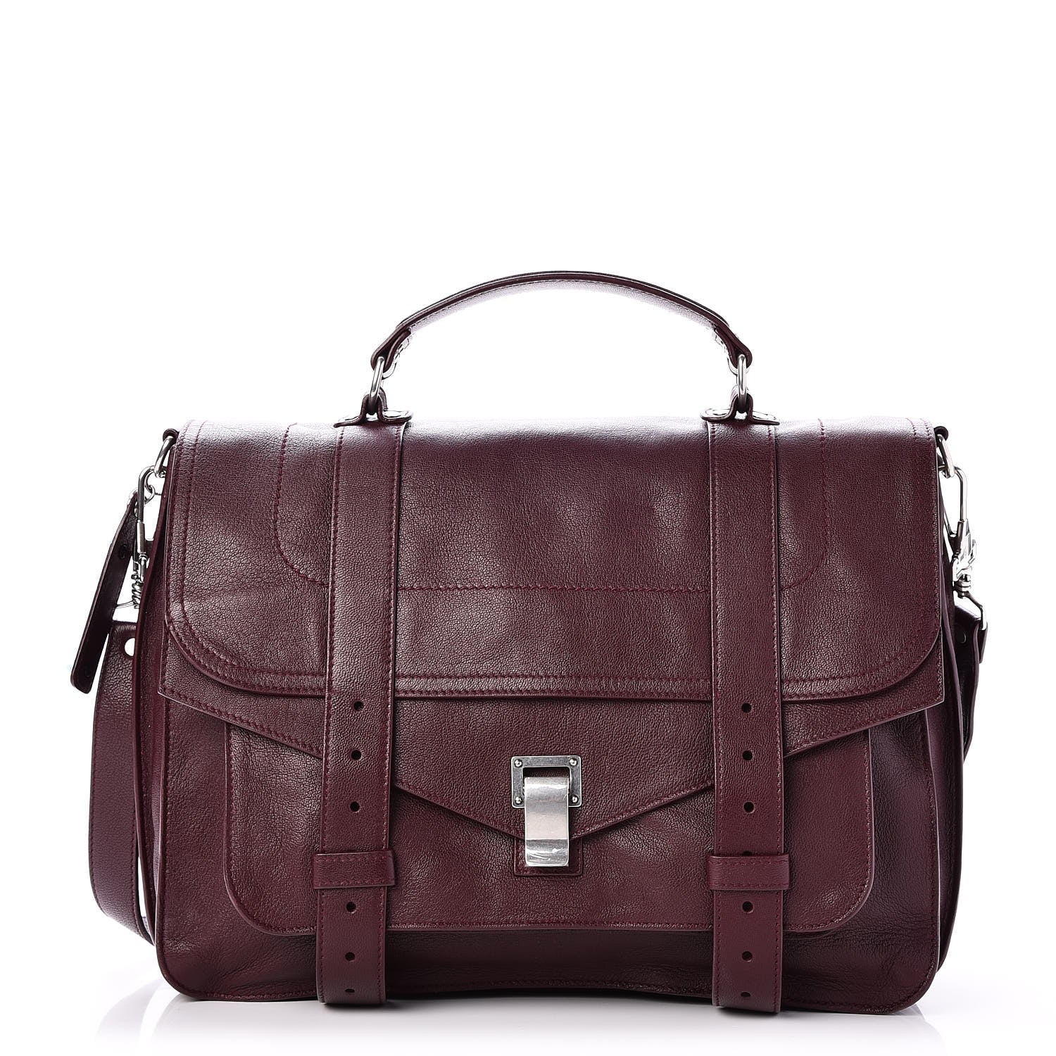 Proenza Schouler Lambskin Large PS1 Satchel Burgundy 1 of 8