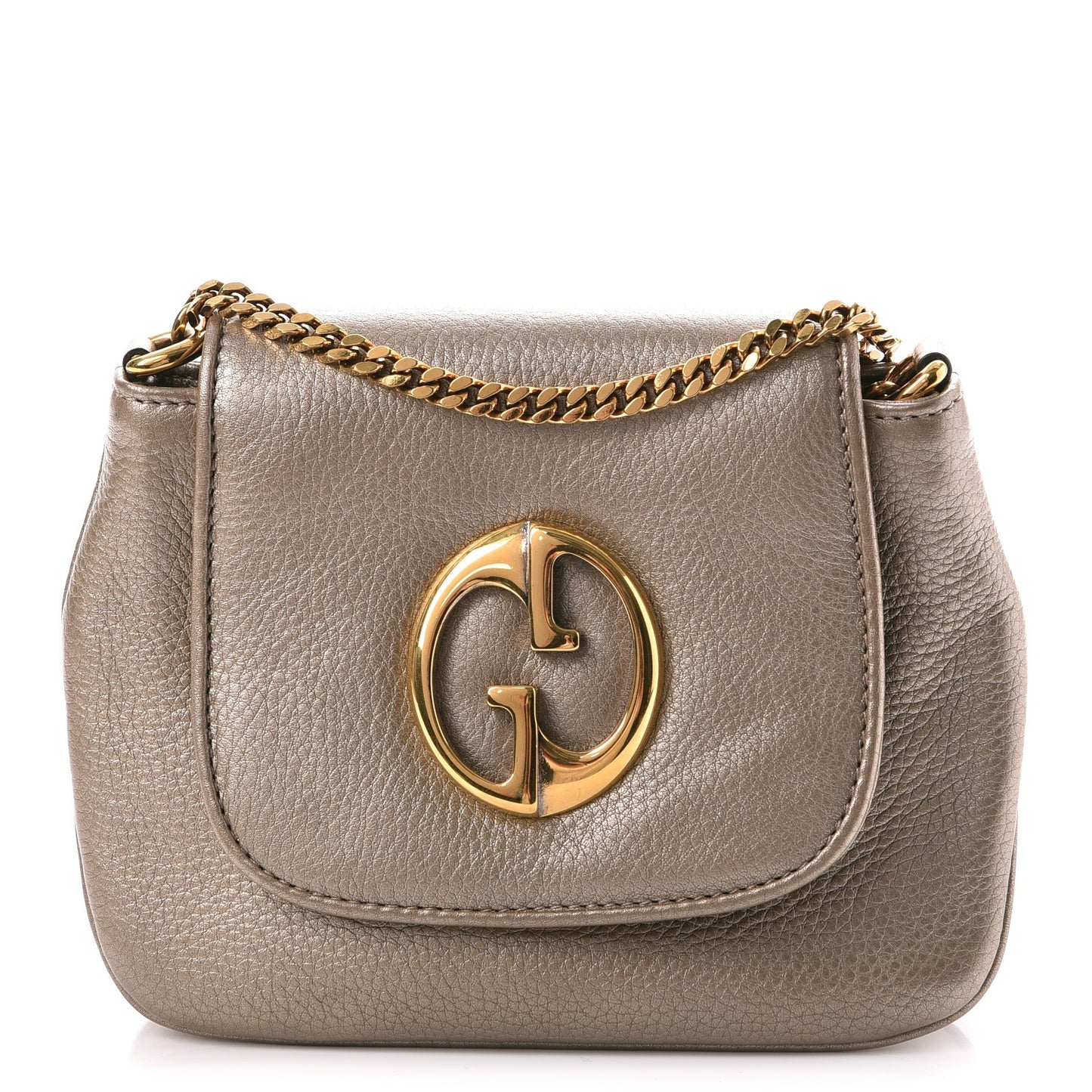 Pebbled Calfskin Small 1973 Chain Shoulder Bag Champagne