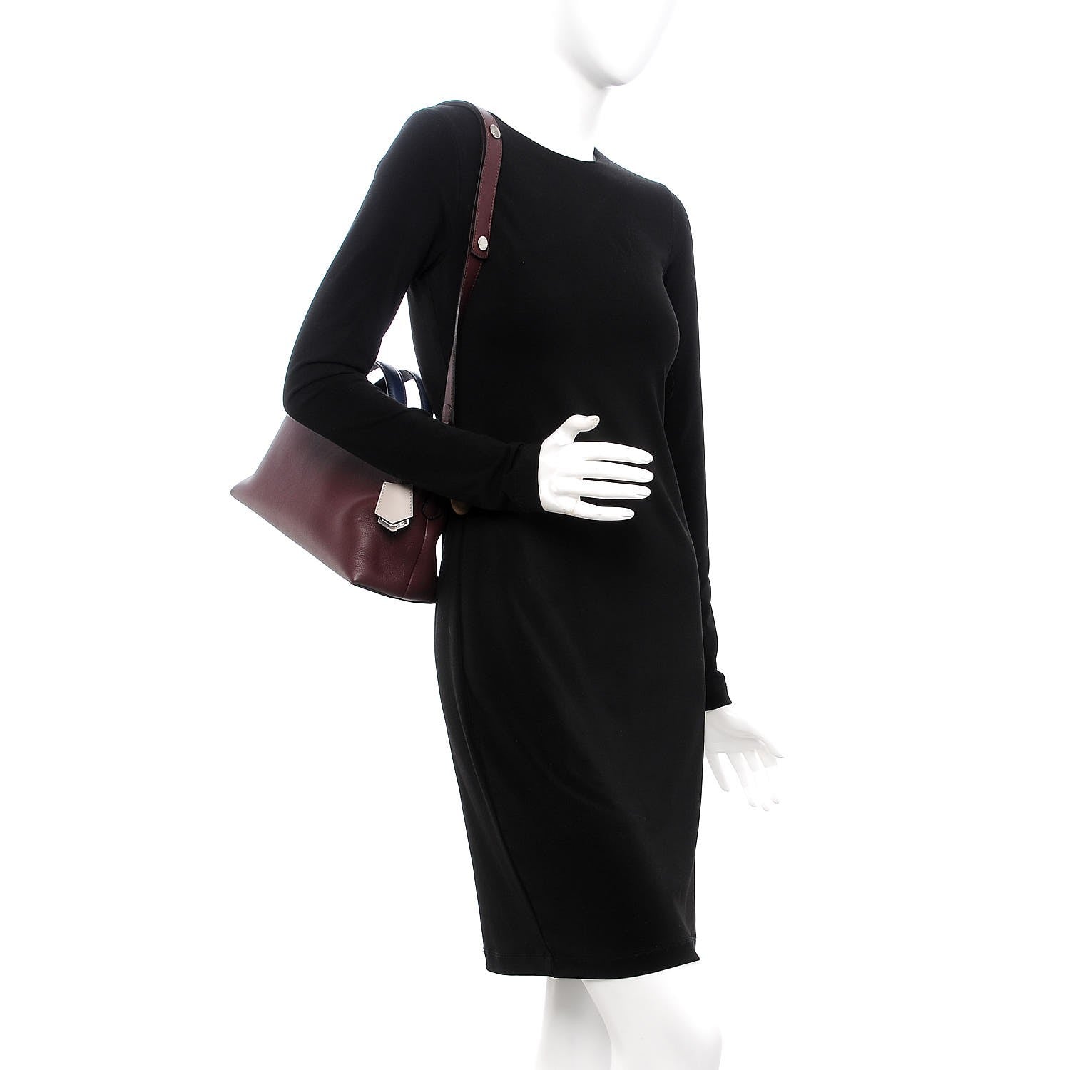 Fendi Vitello Dolce 4 Color Medium By The Way Boston Bag Bordeaux Grigio Polvere Multicolor 2 of 7