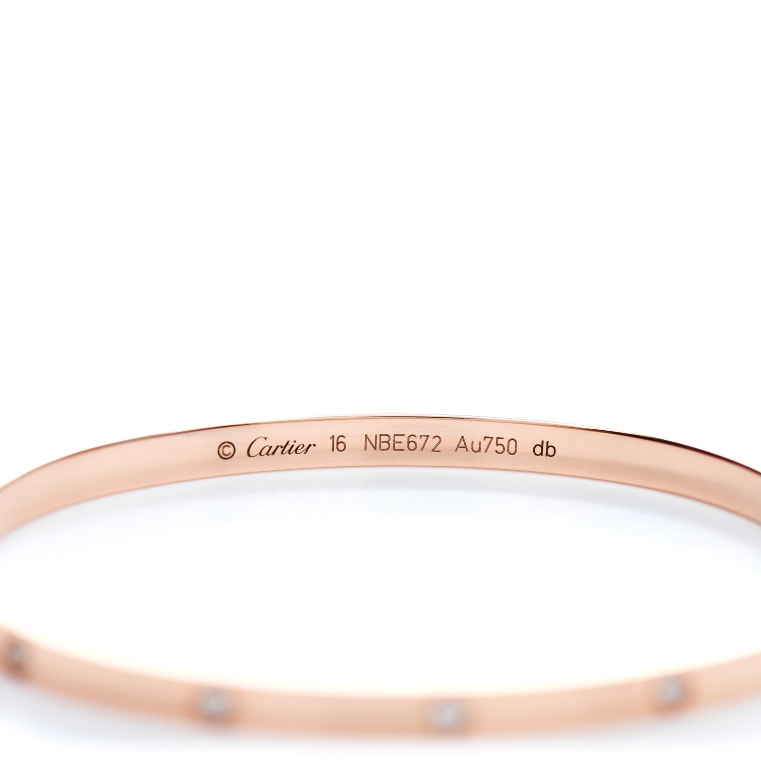 Cartier 18K Pink Gold 10 Diamond Small LOVE Bracelet 16 3 of 4