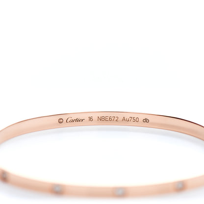 Cartier 18K Pink Gold 10 Diamond Small LOVE Bracelet 16 3 of 4