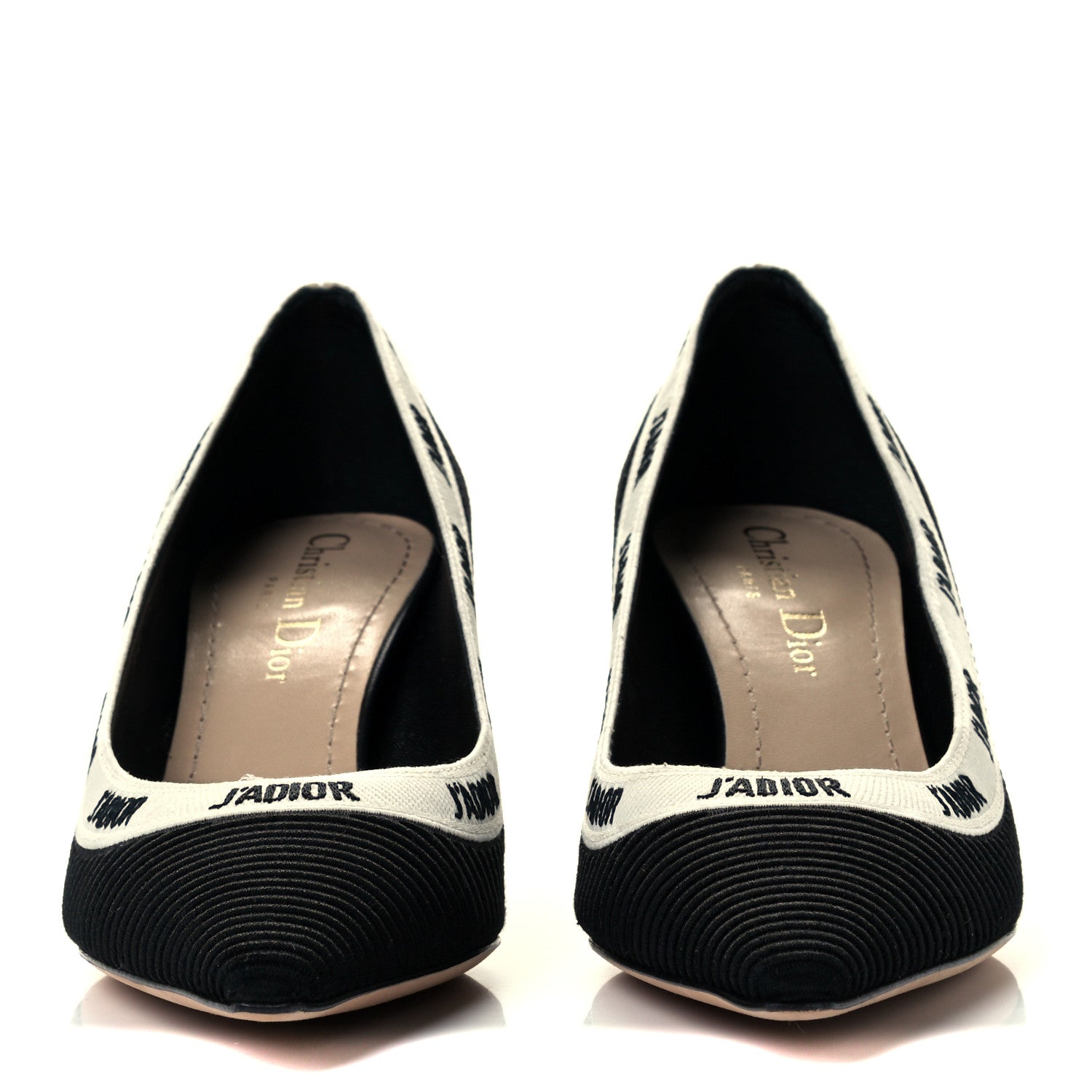 Christian Dior Technical Canvas Ribbon Embroidered J'Adior 65mm Pumps 35 Black 3 of 10